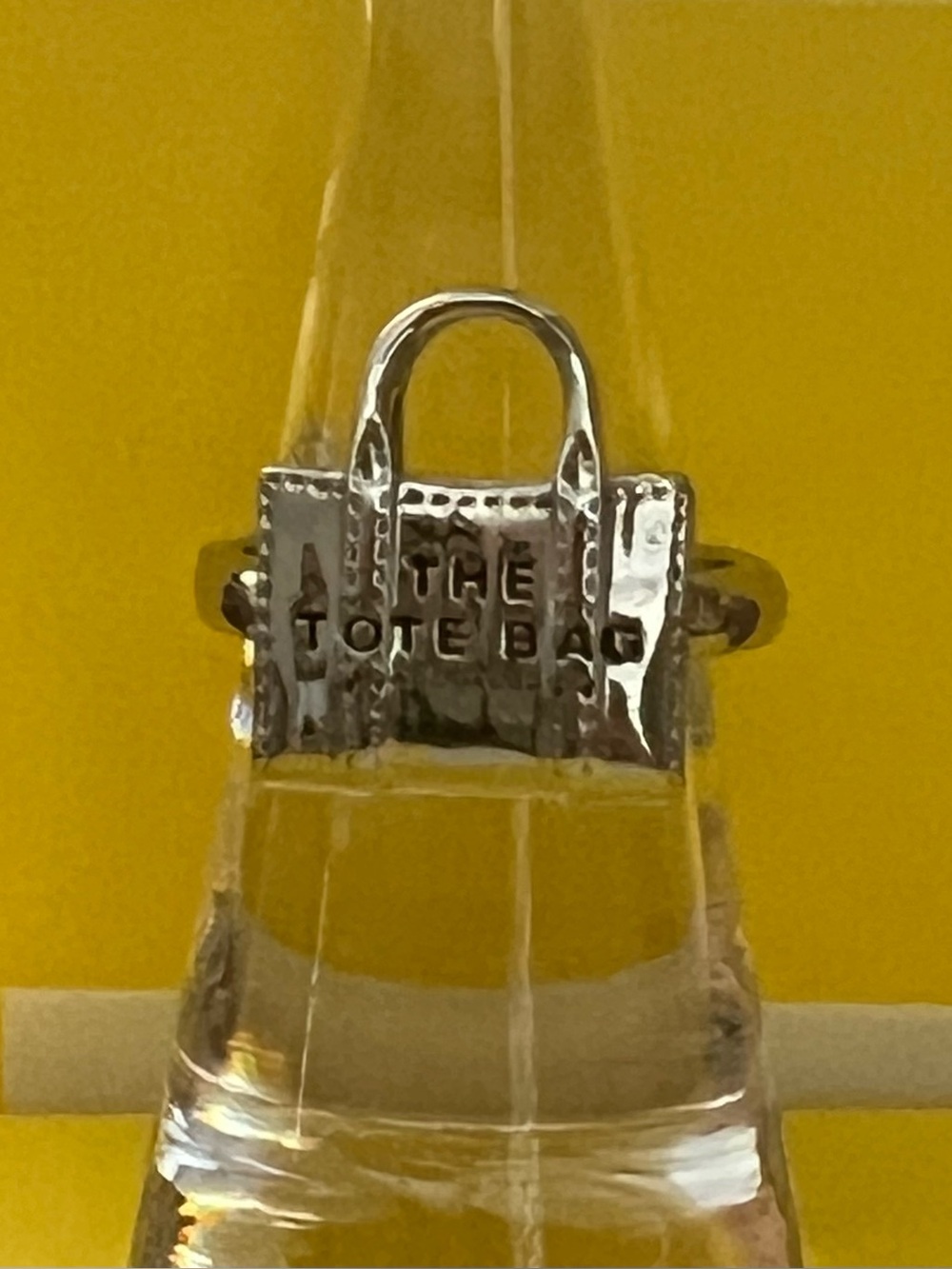 Marc Jacobs Silver Mini Tote Bag Ring